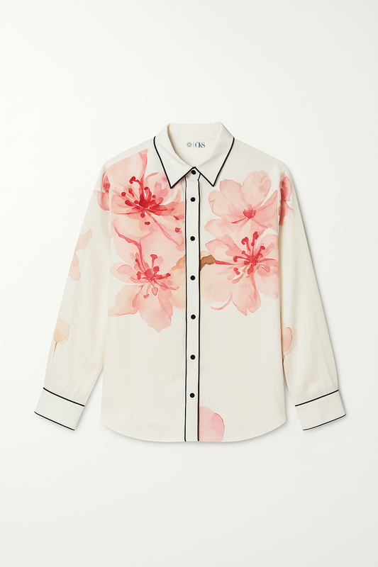 Peach Blossom Crepe Shirt